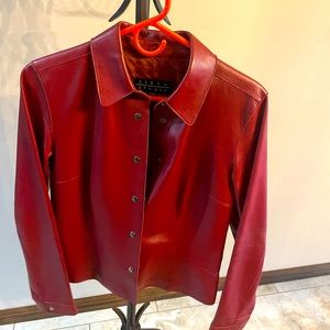 Ladies or Girls Leather Red Jacket LIKE NEW